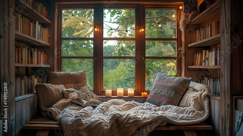 Visualize a cozy reading nook, a personal haven for tranquility and immersion in stories