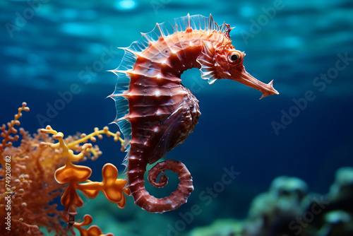 Mediterranean Seahorse Hippocampus Guttulatus