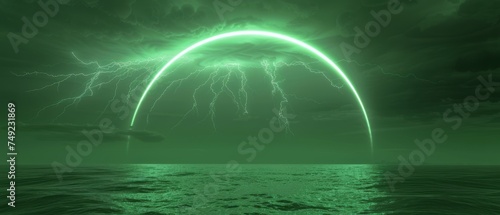 Large Green Object in the Middle of a Body of Water