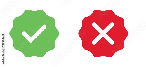 accept reject, decline symbol isolated white background
