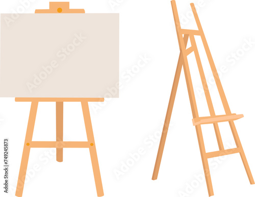 easels in flat style, on white background vector