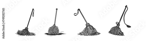 Fashioned mop icon set. Vector illustration design.