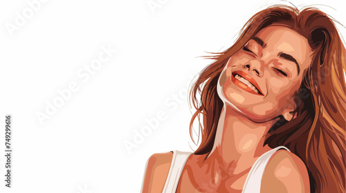 Woman winking on white background white background 