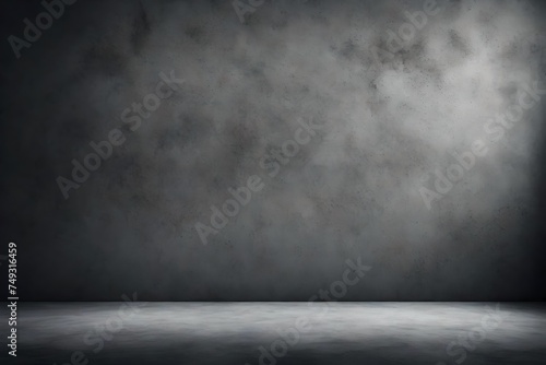 Gray cement wall texture for studio gradient room background, dark color wall surface used for background and display your products loft style