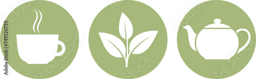 Green tea logo. Isolated green tea on white background
