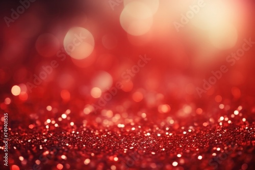 Red glitter vintage background. Blurred