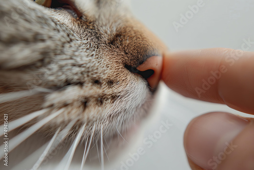 Close-up of a cat's nose profile