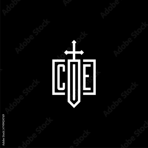 CE Initials Letter Shield Logo Vector Art Icons and Graphics