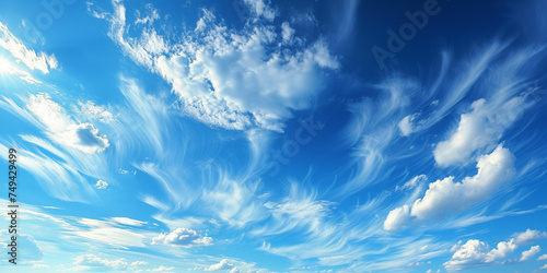 blue sky background with clouds. panorama generated ai 