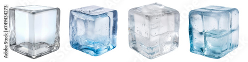 3D ice cube Isolated on transparent background.