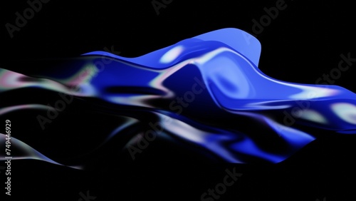 Abstract 3D background dark glass colorful gradient fluid wave render texture
