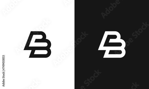 Abstract letter BB logo. The logo icon creatively incorporates an abstract shape. 