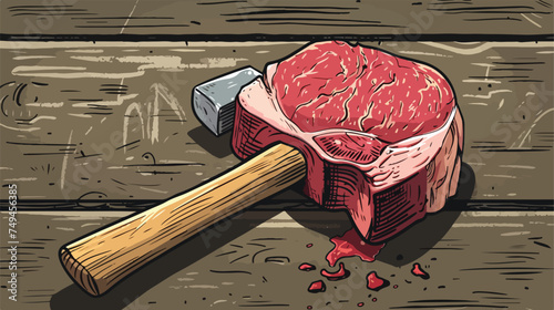Graduation hammer cartoon for tenderizer the meat