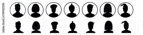Avatar icon. Profile icons set. Male and female avatars set. Vector illustration