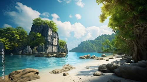 Landscape of paradise tropical island limestone