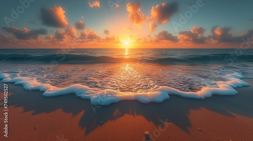 beach scene at sunrise