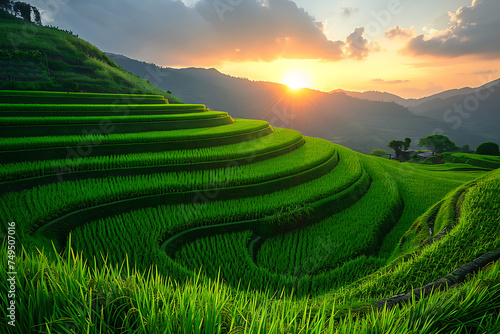 Rice fields on terraced