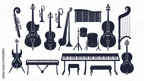 Musical instrument silhouette isolated vector illustration
