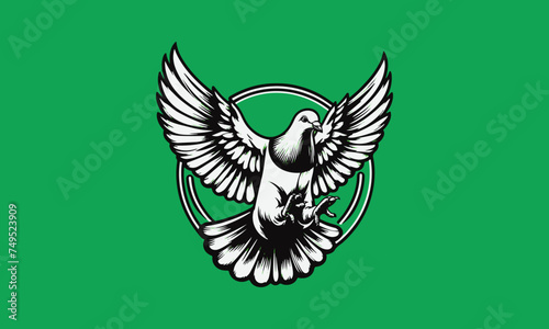 Pigeon logo design, pigeon logo, pigeon design, pigeon vector logo, pigeon flying 
