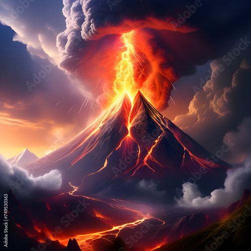 Vulcão em Erupção
