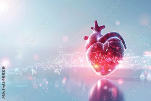 Heart Beats with medical background , service health and medical technology concept.