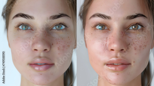 Before and after laser treatment