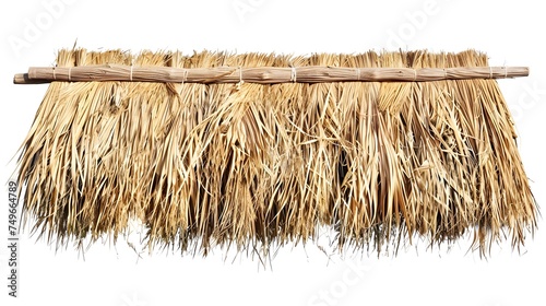 Thatching straw roof isolated on white background.with clipping pathThatching straw roof isolated on white background.with clipping path