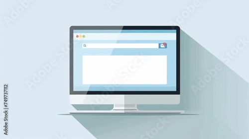 Modern browser window design isolated on white background. Web window screen mockup. Internet empty page concept with shadow. Vector illustration 