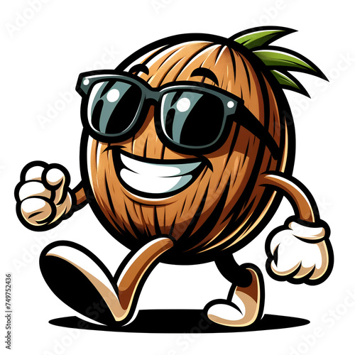 happy coconut cartoon