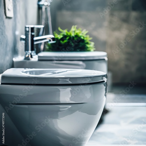 close view ceramic clean toilet