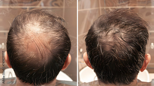 before after photos of hair transplant result of a man