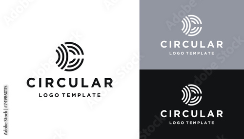 Circular Initial Letter OC C O CO with Simple Optical Circle Line Art Logo Design