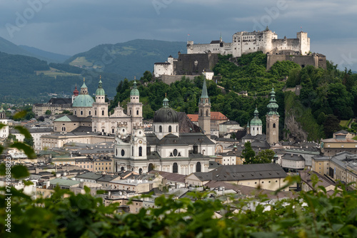 An early summer day in the historic centre of Salzburg in Austria