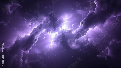 Majestic Purple Nebula Space Background with Star Clusters and Cosmic Clouds for Fantasy or Science Fiction Concepts