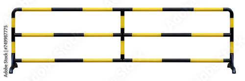 Mock up yellow and black pattern steel barrier