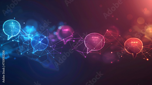 Abstract image depicting connected speech bubbles representing online communication