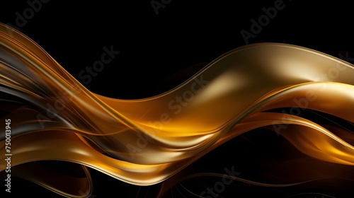 A Cascade of Liquid Light, Golden Curves Gracefully Go with the Flow, Illustration of Flowing Fractal Energy, Flowing Lines Cascade Like Liquid Fire, Flowing Lines in Graceful ,abstract background