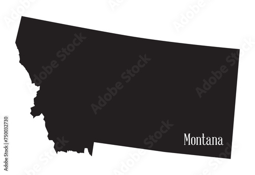 Montana State Silhouette Map