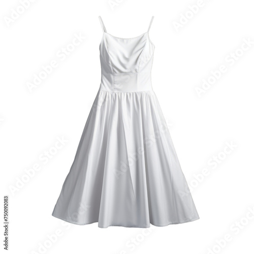 A plain white sundress isolated on transparent background, png