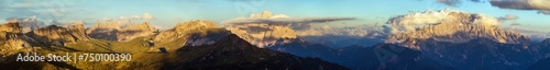 monte Pelmo and mount Civetta sunset panorama Alps