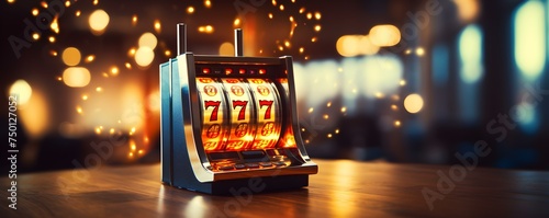 Big win at the casino with jackpot on slot machine concept. Concept Casino Jackpot, Big Win, Slot Machine, Celebration, Lucky Day