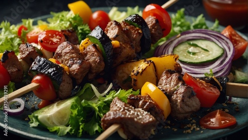 These shish kebabs offer a culinary adventure with each bite, blending succulent meat with the crispness of grilled vegetables.