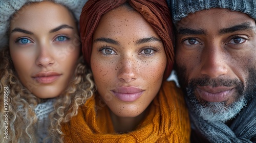 A photo of persons of different races. Concept of tolerance, equality, brotherhood and love. Ai generative.