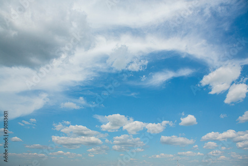 Blue sky with white clouds beautiful nature background