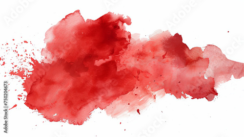 A rich carmine watercolor smear creates an abstract art piece with a blend of passion and sophistication