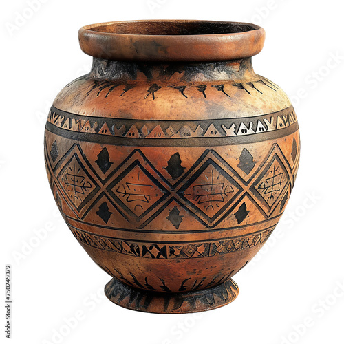 Magnificent Inca Pottery isolated on white background