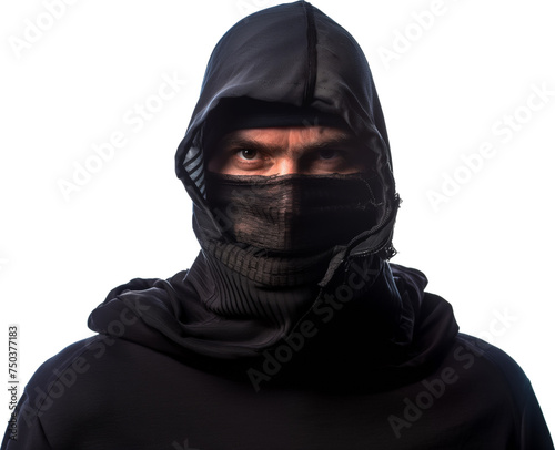 Portrait of a robber isolated.