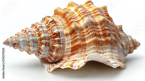 Isolated sea shell on white background. Close-up