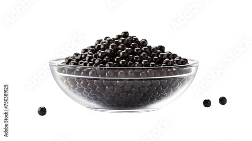 Black caviar isolated on transparent a white background