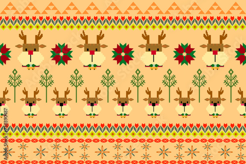 Ethnic geometric traditional seamless pattern. Native Aztec oriental style design for fabric, texture, textile, embroidery, elements, ornaments, background, border, interior, wallpaper, illustration